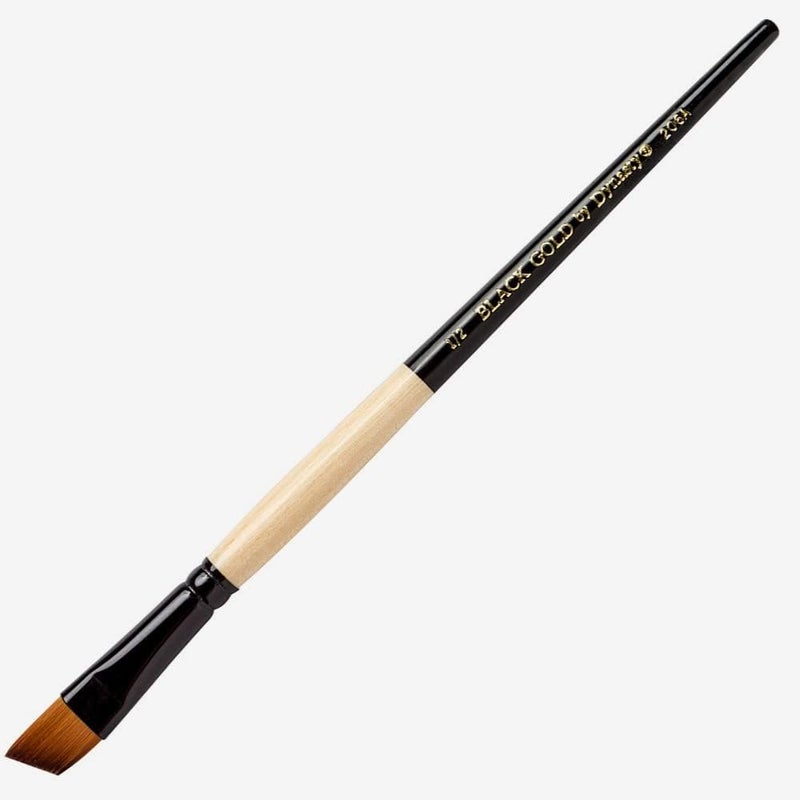 Dynasty Hardware Dynasty Black Gold Series Synthetic Brushes Short Handle 1/2 in. angular - Image 1